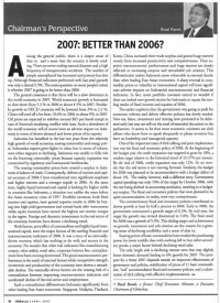 2007: BETTER THAN 2006?