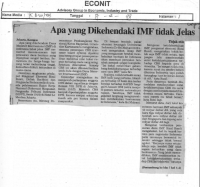 Apa yang Dikehendaki IMF tidak Jelas