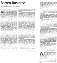 Barren Business: Fertilizer monopoly goes to seed