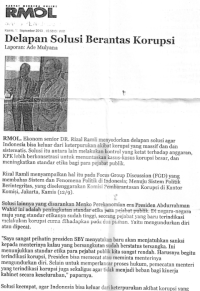 Delapan Solusi Berantas Korupsi