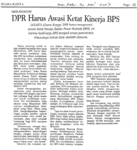 DPR Harus Awasi Ketat Kinerja BPS