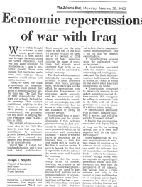 Economic repercussions of war with Iraq