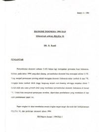 Ekonomi Indonesia 1994 dan Tinjauan Awal Pelita VI