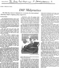 IMF Malpractice