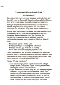 Indonesia Harus Lebih Baik