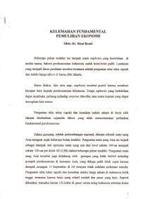 Kelemahan Fundamental Pemulihan Ekonomi