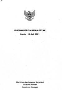 Kliping Berita Media Cetak 16 Juli 2001
