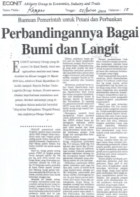 Kliping Econit Bantuan Pemerintah Untuk Petani dan Perbankan