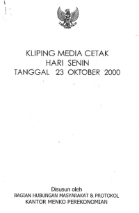 Kliping Media Cetak 23 Oktober 2000