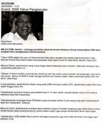 Kliping Media Online Econit 2009 Tahun Pengkerutan