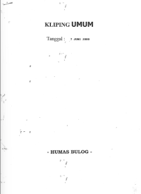 KLIPING UMUM BULOG 7 Juni 2000
