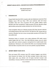 Kredit Usaha Kecil: Review dan Saran Pengembangan