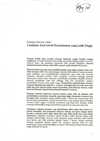 Landasan Awal untuk Pertumbuhan yang Lebih Tinggi