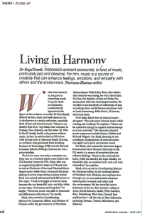 Living in Harmony
