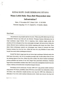 Mana Lebih Dulu, Daya Beli Masyarakat atau Infrastruktur?