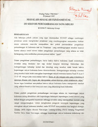 Masalah Masalah Fundamental di Sektor Pertambangan Non-Migas
