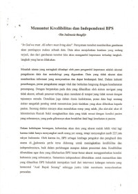 Menuntut Kredibilitas dan Independensi BPS
