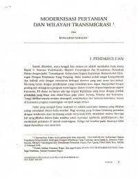 Modernisasi Pertanian dan Wilayah Transmigrasi