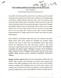 Neo-Liberalisme dan Ketergantungan Utang