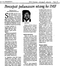 Percepat pelunasan utang ke IMF