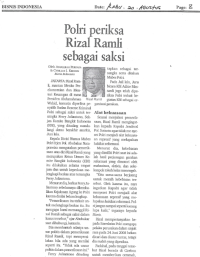 Polri Periksa Rizal Ramli sebagai Saksi