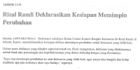 Rizal Ramli Deklarasikan Kesiapan Memimpin Perubahan