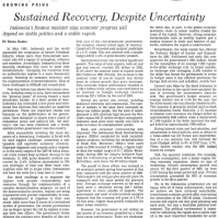 Sustained Recovery, Despite Uncertainty