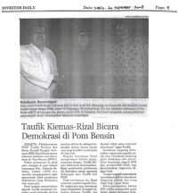 Taufik Kiemas-Rizal Bicara Demokrasi di Pom Bensin